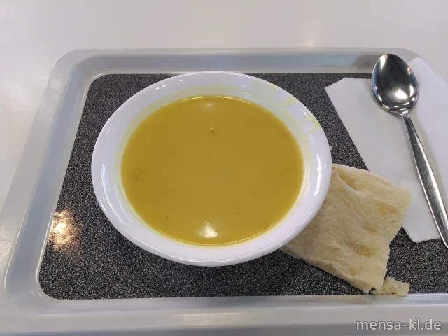 Mango-Kokos-Curry Eintopf (Gl,Sl,Sf), dazu eine Scheibe Brot (Gl)
