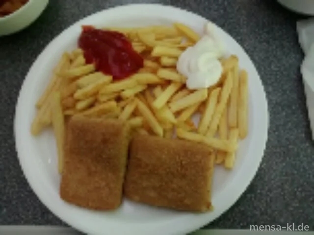 Gebackener Feta (V), Pommes frites (V) und frisches Paprikagemüse (V)