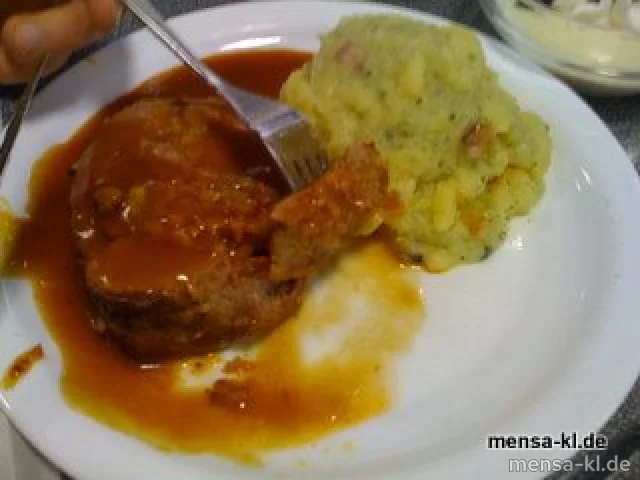 Pfälzer Spießbraten (S/2/3/4) mit warmem Kartoffelsalat (S)