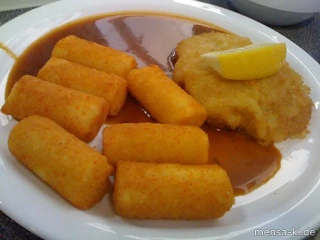 Cordon bleu (S) mit Schinken (S/2/3) und Käse (1) gefüllt, Kroketten (1) und Wintergemüse