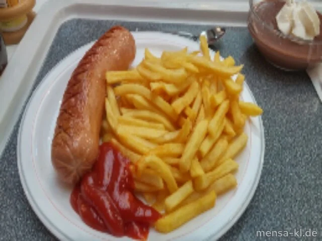 Grill-Lyoner (8,R,S) mit Pommes frites