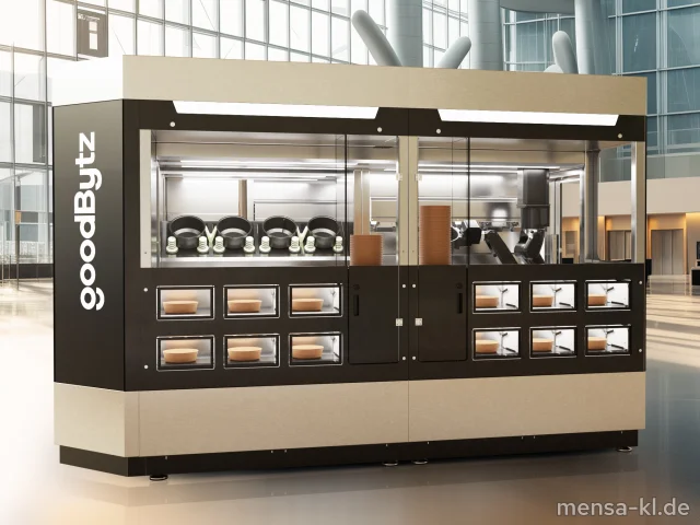 Das Atrium wird ab April 2025 mit einem Kochroboter von <a href="https://www.youtube.com/watch?v=GiG6Kmz_FfE">GoodBytz</a> ausgestattet sein. Siehe <a href="https://www.instagram.com/p/DBv6jOMtfwh">@studierendenwerk_kl</a>.