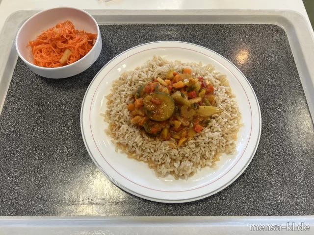 Gemüse Jambalaya (Sl) mit Naturreis und Rote-Beete-Salat