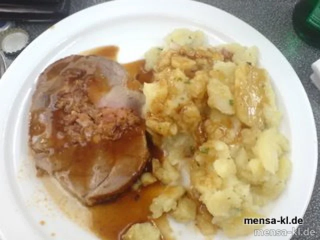 Pfälzer Spießbraten (S/2/3/4) mit warmem Speck-Kartoffelsalat (S)