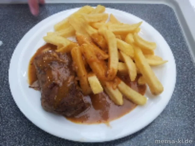 Schweinelende mit Dijonsenfsoße und Steakhouse-Pommes