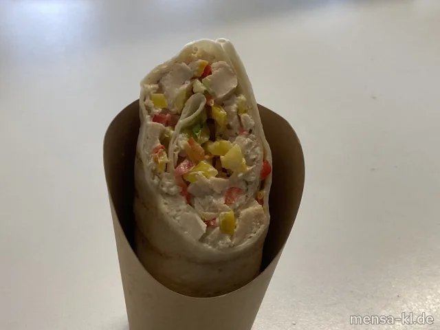 Fresh Chicken Wrap mit Hähnchen, Remoulade, Paprika und Eisberg (1,2,Gl,Ei,La,Sf,G)