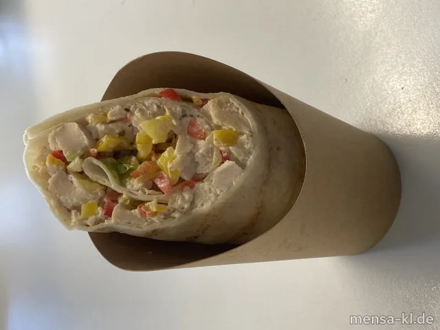 Wrap-Mexico mit veganem Hack, Guacamole, Bohnen, Eisberg und Nachos (2,Gl)