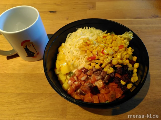 Sunny Island - Mango, Süßkartoffel, Rote Bete, Mozzarella, Maissalat, Blattsalat &amp; Sylter-Dip (1,Ei,La,Sf)