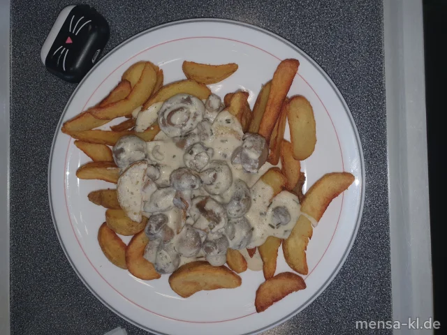 Ofenkartoffel mit gebratenen Champignons und Ricotta-Kräuter-Creme (Gl,La)