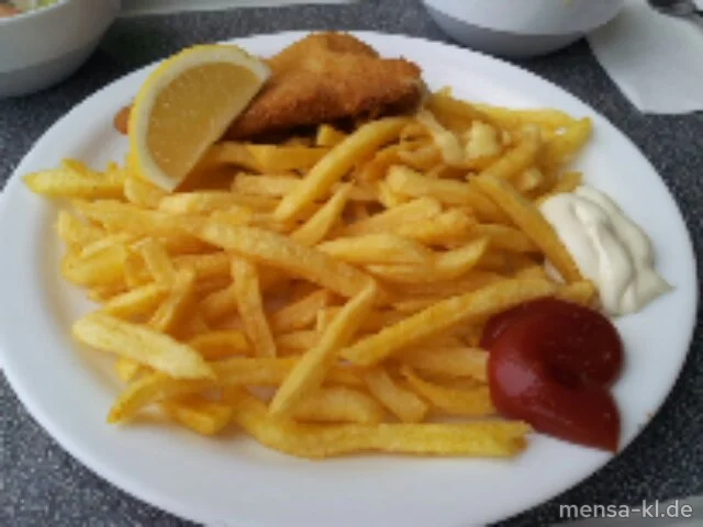 Cordon bleu (S) mit Kochschinken (S/2/3) und Käse (1) gefüllt, Pommes-Frites und Wintergemüse