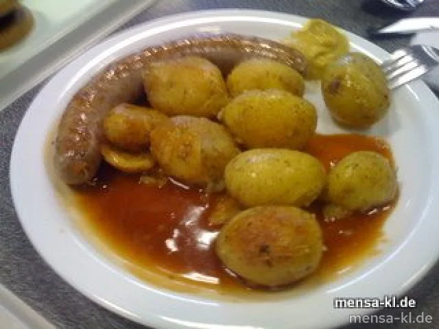 Grobe Wildschwein-Bratwurst (8) mit Rosmarin-Kartoffeln