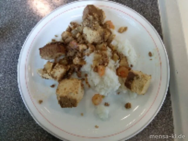 "Mapo Doufu" (Hackfleisch mit Shrimps und Tofu) (Gl,Kr,Se,So,R), Duftreis