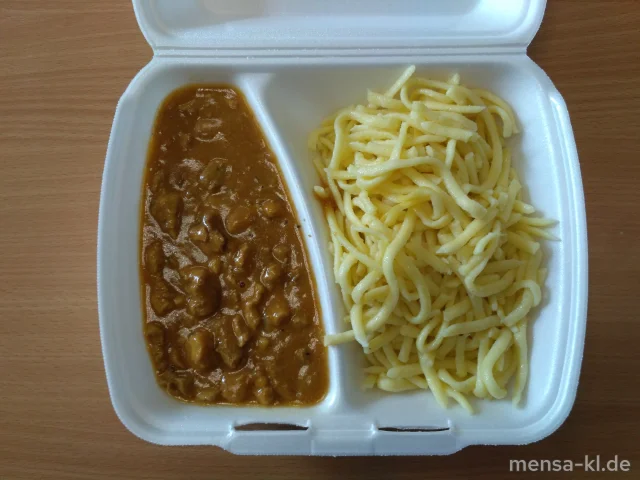 Schweinegeschnetzeltes in Rahmsoße (La,S), dazu Eierspätzle (Gl,Ei)