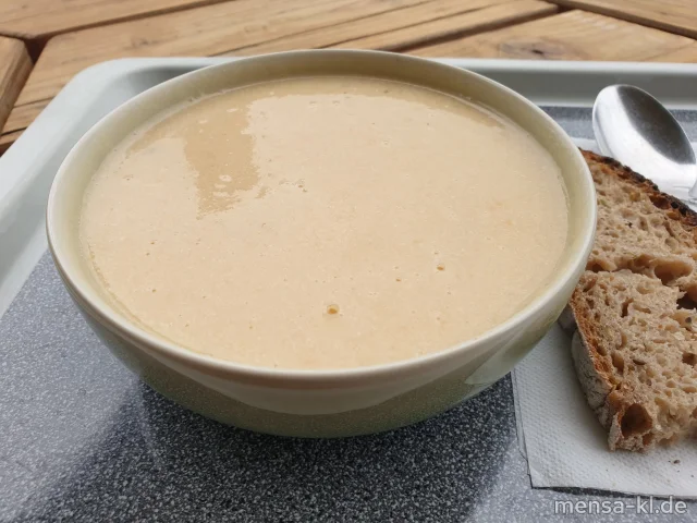 Steckrüben-Eintopf (La,Sl), dazu eine Scheibe Bauernbrot (Gl)
