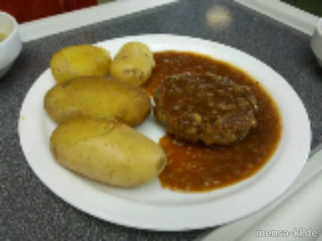 Frikadelle (R,S) mit Zwiebelsoße, "PELLISSIMO" und Karottengemüse