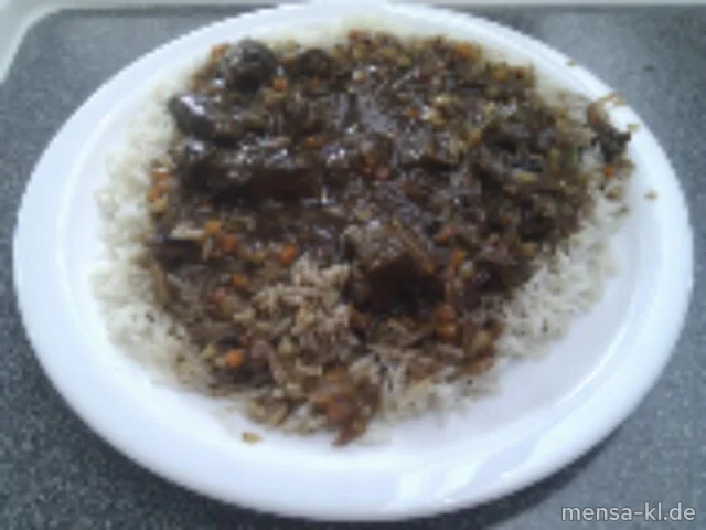 Lammragout in Balsamicojus (L), Reis