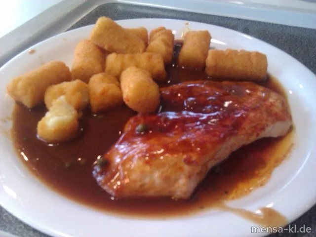 Truthahnsteak mit Pfeffersoße und Kroketten (1)