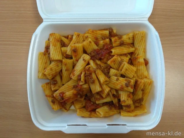 Rigatoni (1,Gl) "Bolognese" mit Rinderhackfleisch (Sl,R)