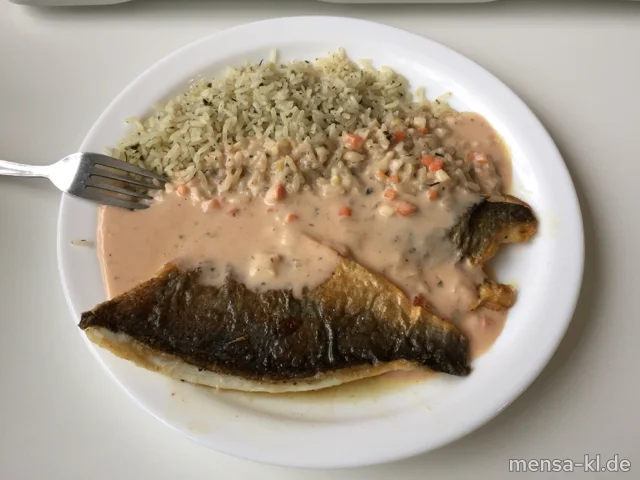 Gegrilltes Doradenfilet (Fi,Gl) mit Café de Paris (Gl,La) und Kräuterreis