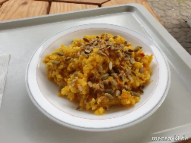 Kürbis-Risotto (1,Sl,Sf,So) mit knackigen Kürbiskernen