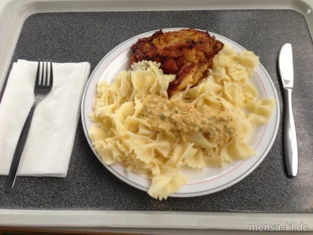 Kikok-Maishähnchenbrustfilet (G) mit Orangenpesto und Farfalle