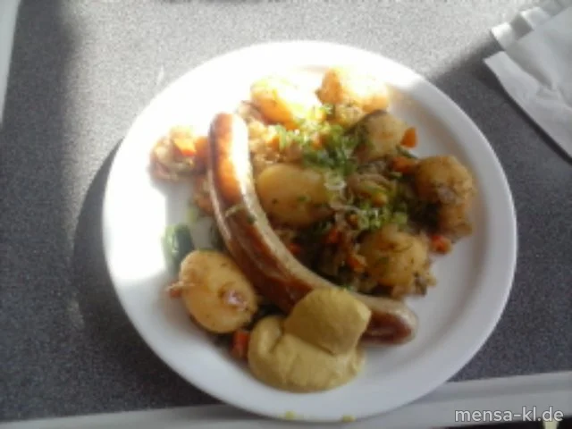 Mittelgrobe Bratwurst (S/R) mit Pommes frites