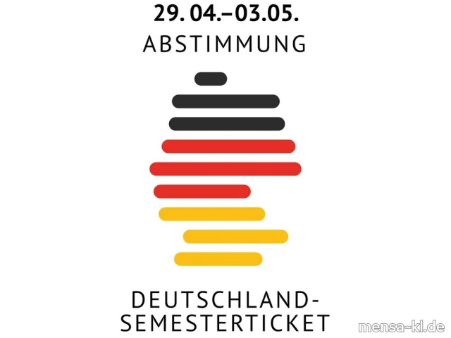 Abstimmung über die Einführung eines Deutschland-Semestertickets ab Wintersemester. Wann? 29.04 bis 03.05. Wo? Gebäude 46-225 und Gebäude 1 Foyer gegenüber U62/U63. Für das Ticket werden 2079 Stimmen und eine einfache Mehrheit benötigt. <a href="https://www.asta.uni-kl.de/d-semesterticket">Details beim AStA</a>