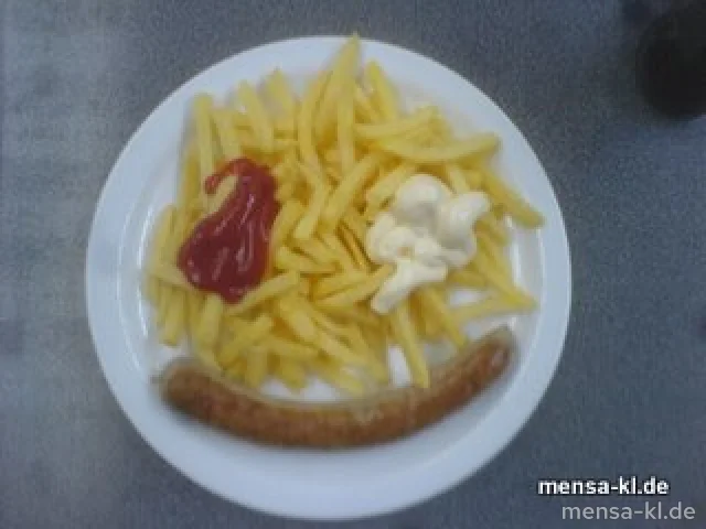 Grillbratwurst (S/R/3/4) mit Pommes-Frites