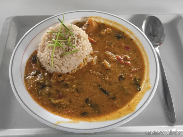 Veganes Gemüse-Kokos-Curry (Sf,So) auf Reis