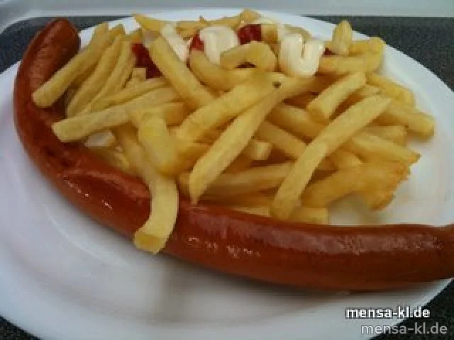 "Teufelswurst" (R/S/4/8) - wie auf dem Betze, dazu Pommes-Frites