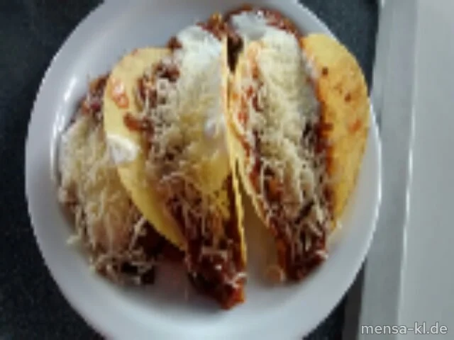 Tacco-Shells mit feuriger Rinderhackfleischfüllung (R), Sour Cream