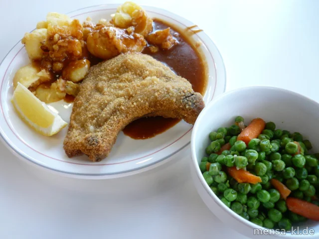 Hähnchencurry (G) mit Früchten (1,4,Gl,La,Sf), Reis und Salat