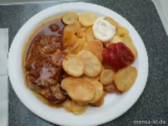 Schweinerückensteak "Provencial" mit Pommes-Chips